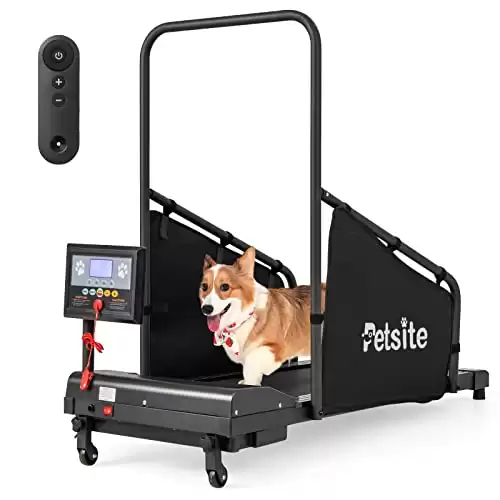 PETSITE Dog Treadmill, Pet Dog Running Machine for Small & Medium-Sized Dogs, Pet Fitness Treadmill with LCD Display Screen, 200 LBS