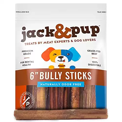 Jack&Pup 6-inch Bully Sticks for Dogs
