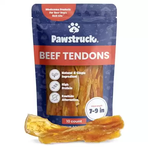 Pawstruck Natural 7-9" Beef Tendon Chew Sticks for Dogs