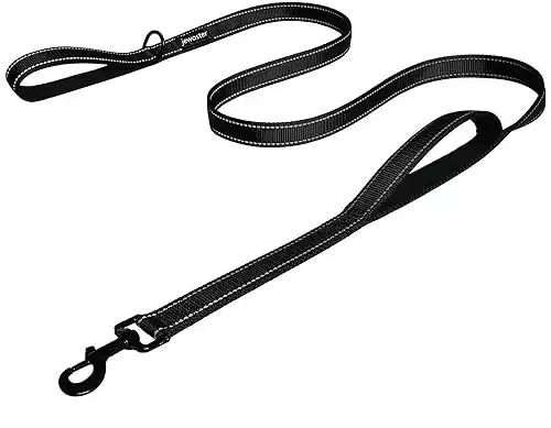 Heavy Duty Dog Leash - 2 Handles by Padded Traffic Handle for Extra Control, 6foot Long