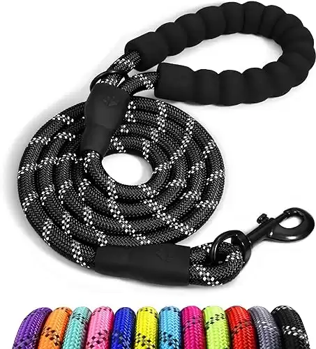 Taglory Rope Dog Leash 6 FT with Comfortable Padded Handle