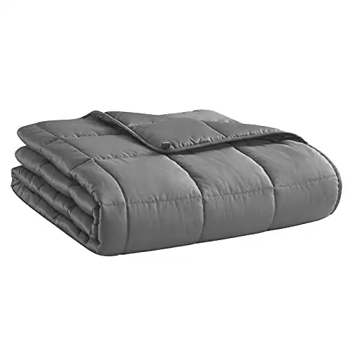 Weighted Blanket (Dark Grey,48"x72"-15lbs) Heavy Blanket Microfiber Material