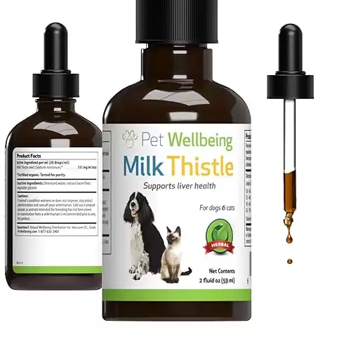 Pet Wellbeing Milk Thistle for Dogs - Supports Liver Health, Protects Liver - Glycerin-Based Natural Herbal Supplement - 2 oz (59 ml)