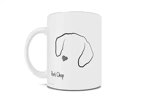 Minimalistic Dog Ears Outline Custom Dog 11 Oz Coffee Mug Personalize with Dog Sketch and Name Perfect for Gifting or Collecting