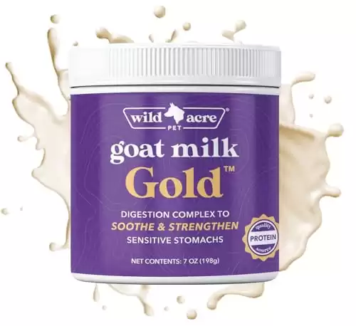 Wild Acre Goat Milk Powder for Dogs - Complete Protein Goat Milk with Nutritional Yeast for Sensitive Stomachs