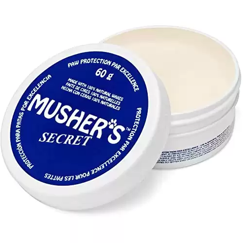 Musher's Secret Dog Paw Wax 60 g (2.1 oz) - Moisturizing Dog Paw Balm that Creates an Invisible Barrier That Protects and Heals Dry Cracked Paws