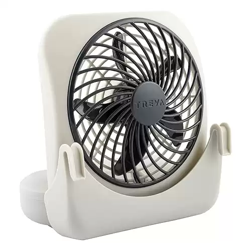 Treva 5-inch Pet Crate Fan for Cooling Dogs and Other Pets. 2 Cooling Speeds, Battery Powered